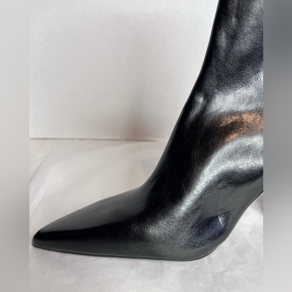 Women's Zara Black Faux Leather Pointed Toe Ankle Boots - Picture 11 of 15